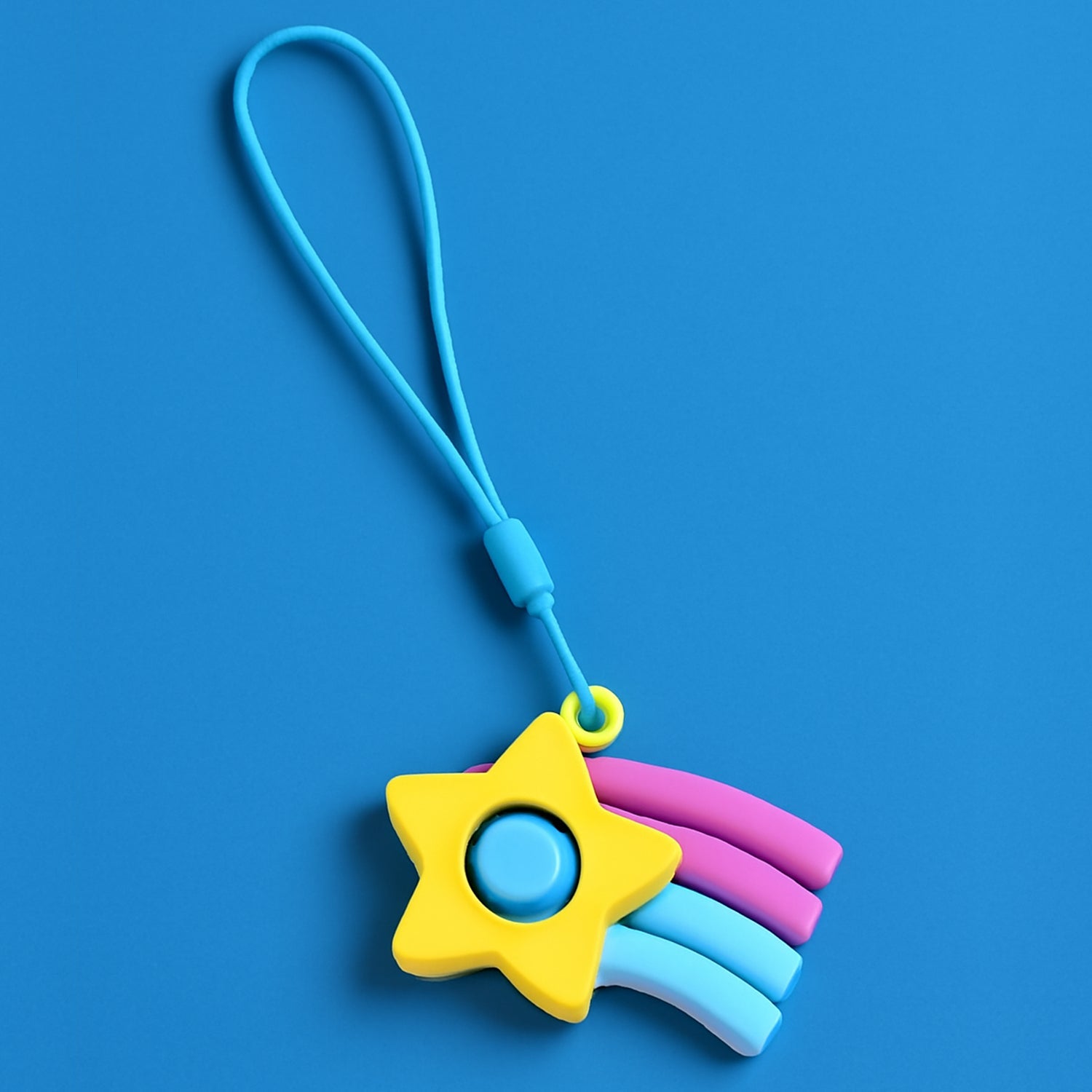 Stress Relief Silicone Push Fidget Toy Keychain for Kids (1 Pc) Stress Relief Silicone Push Fidget Toy Keychain for Kids (1 Pc)